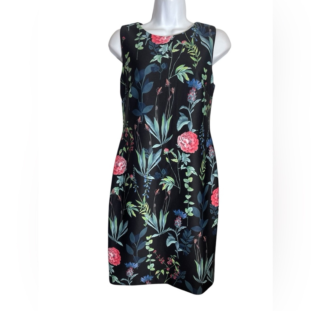 Tommy Hilfiger dress size 4 simple floral black midi sleeveless dress PERFECT 🖤